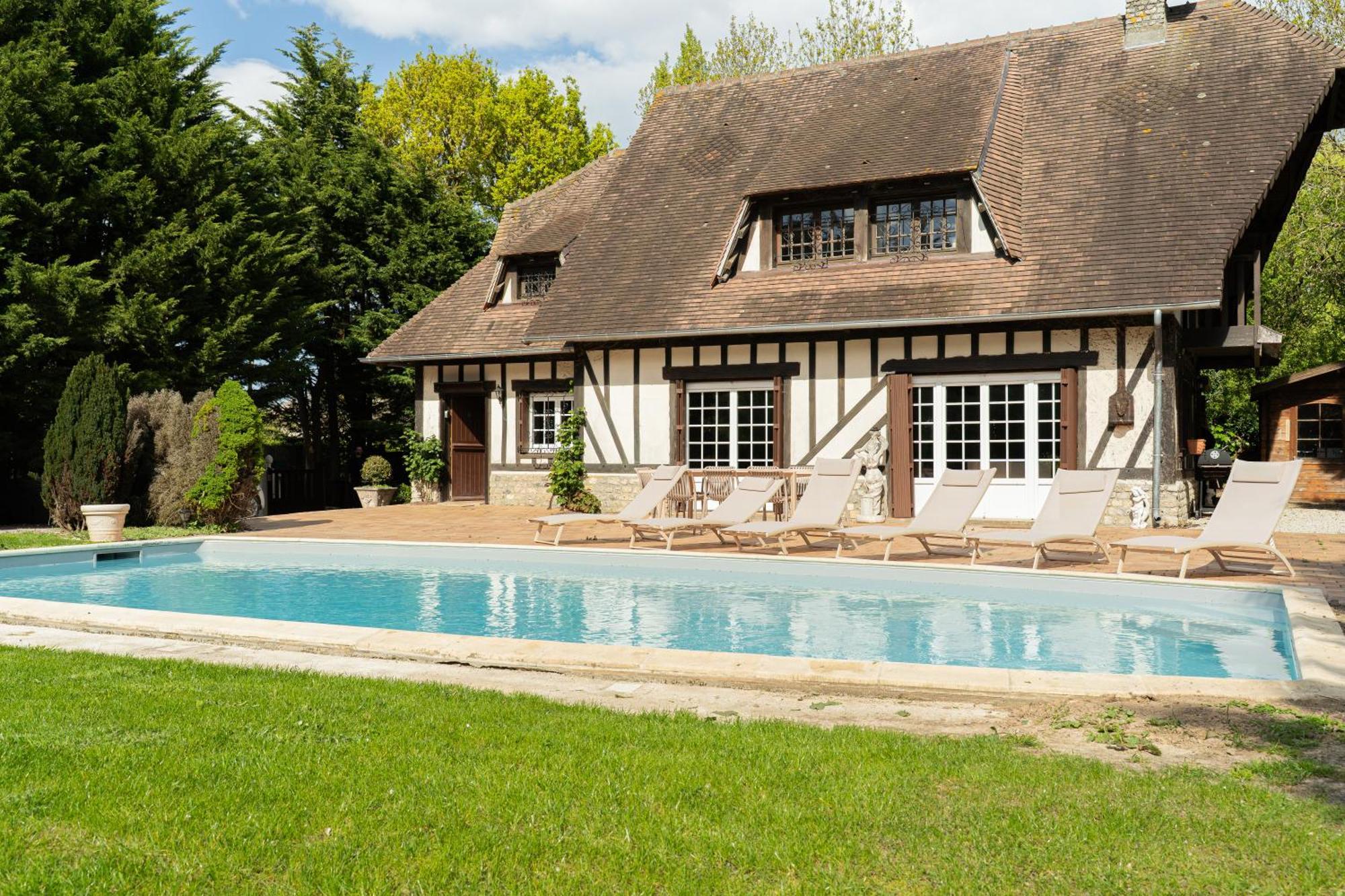 Superbe Maison Normande Avec Piscine A 3 Minutes De La Mer آوبيرفيل المظهر الخارجي الصورة